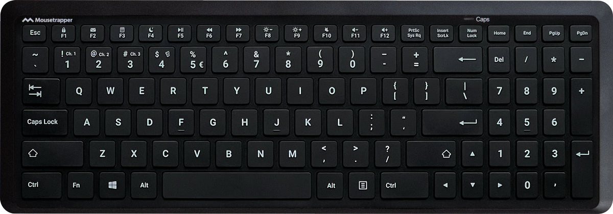 Mousetrapper Type Midi - NORDIC clavier maison/bureau USB + RF Wireless + Bluetooth QWERTY Nordique Noir