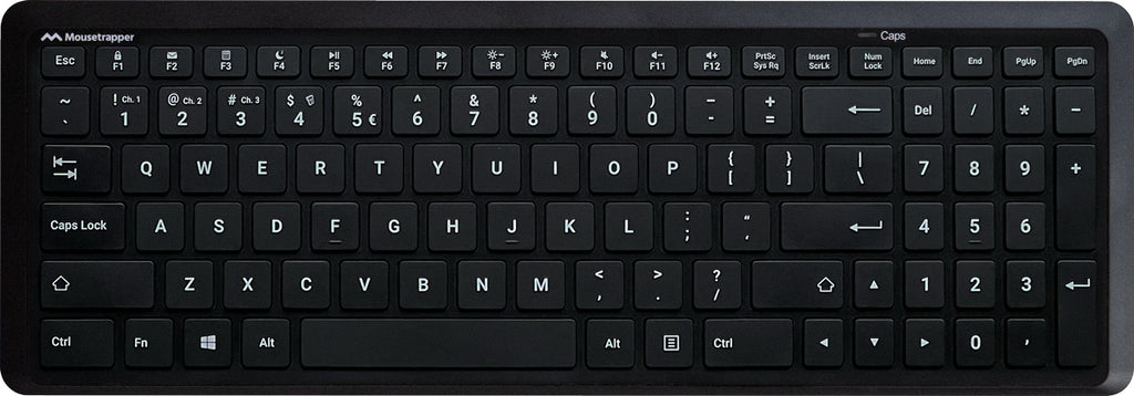 Mousetrapper Type Midi - NORDIC clavier maison/bureau USB + RF Wireless + Bluetooth QWERTY Nordique Noir