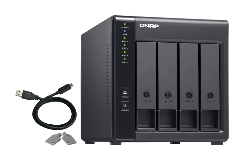 QNAP TR-004 Boîtier de Stockage RAID pour Disques Durs et SSD 2.5/3.5 pouces, Noir