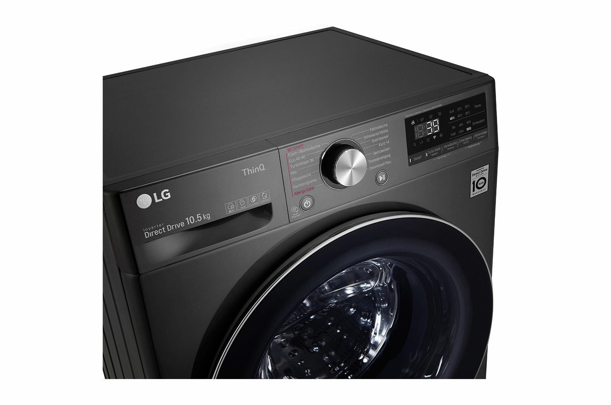 LG F6WV710P2S machine à laver Charge avant 10,5 kg 1600 tr/min Noir, Acier inoxydable - vue 3