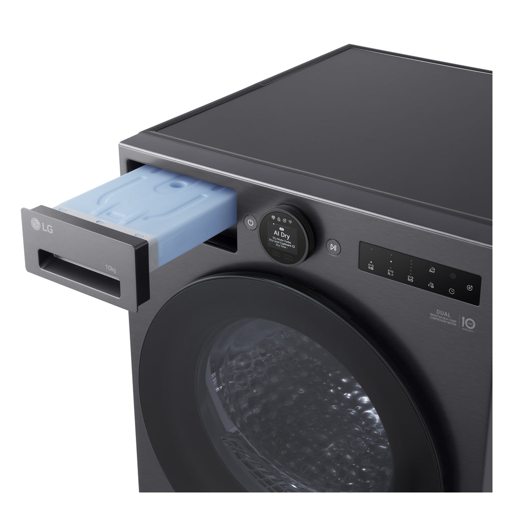 LG RHX7010TBB sèche-linge Pose libre Charge avant 10 kg Noir