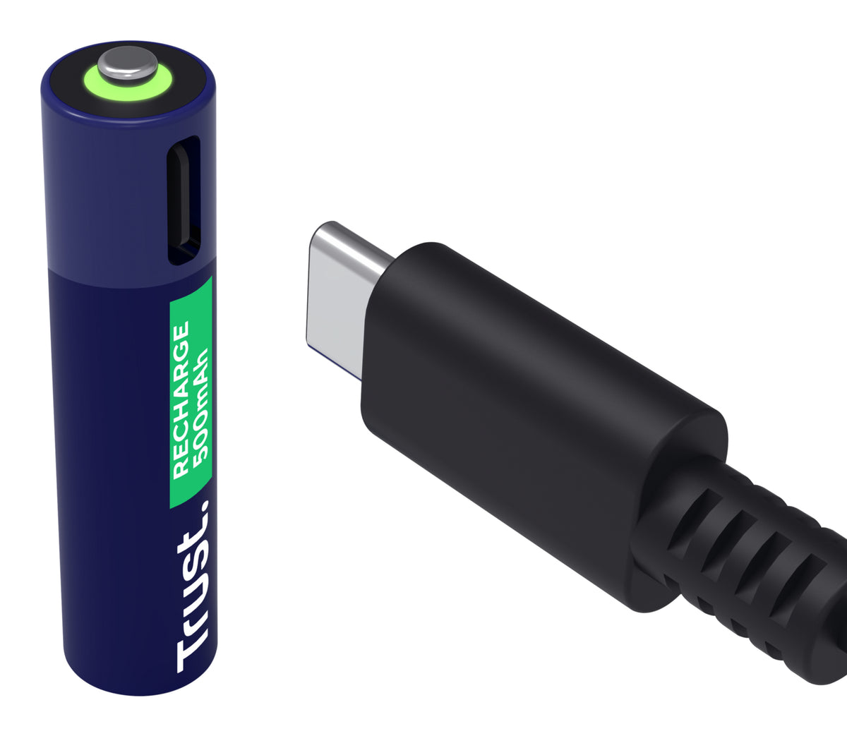 Trust 25671 Batteries Rechargeables AAA avec Câble USB-C 4-en-1