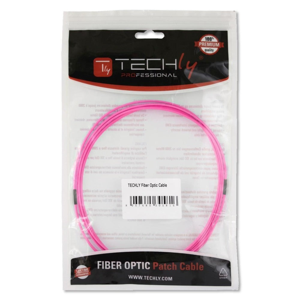 Techly LC M-M 20m câble InfiniBand et à fibres optiques Fuchsia