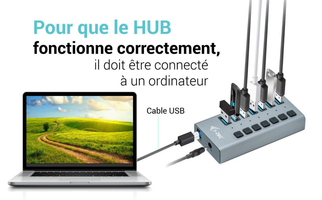 i-tec USB 3.0 Charging HUB 7port + Power Adapter 36 W