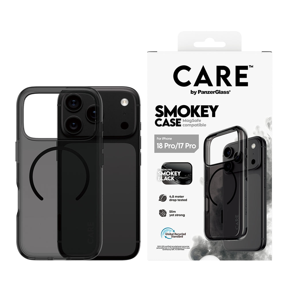 PanzerGlass CARE™ by ® Urban Explorer Case Smokey w. Black MagSafe iPhone 18 Pro | 17 Pro coque de protection pour télép