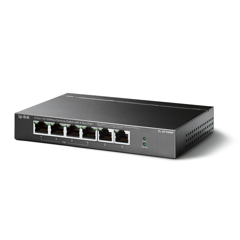 TP-Link TL-SF1006P Commutateur Réseau Non-géré Fast Ethernet 10/100 PoE, Noir