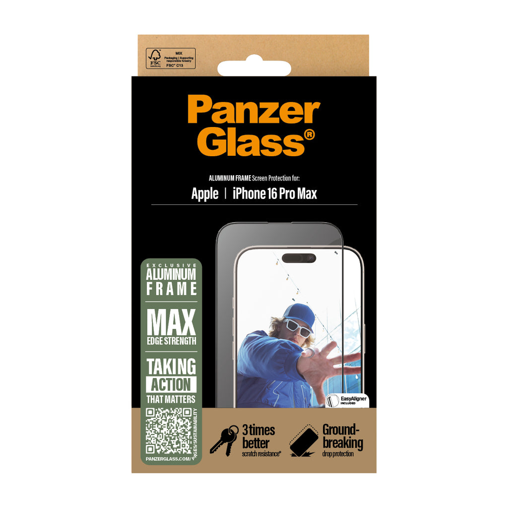 PanzerGlass PG Scrn Alu Frame pour iPhone 16 Pro 6.9 Pouces UWF