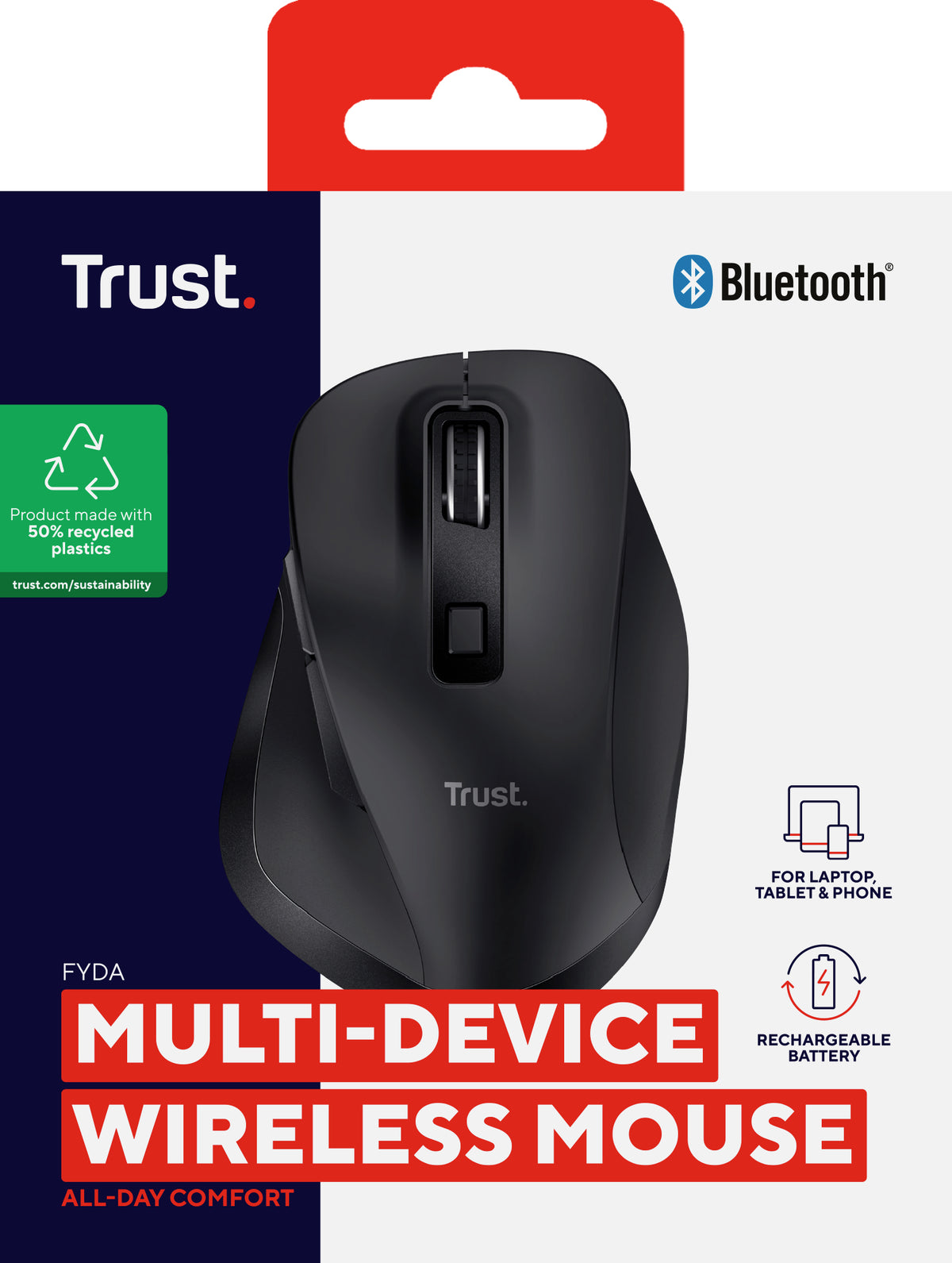 Trust Fyda souris Bureau Droitier RF sans fil + Bluetooth Optique 2400 DPI - vue 8