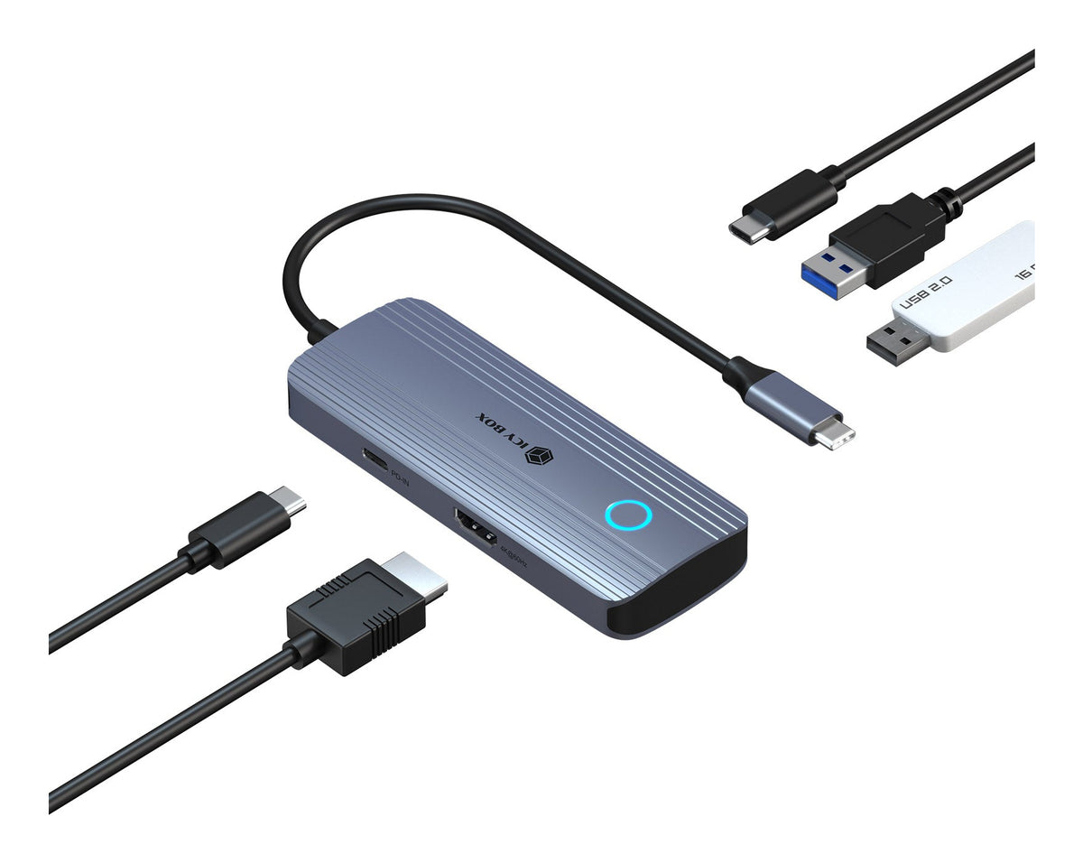 ICY BOX IB-DK4081-SO Avec fil USB 3.2 Gen 1 (3.1 Gen 1) Type-C Anthracite