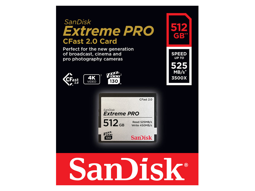 ∆SanDisk CFast 2.0 Extreme Pro 512GB