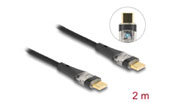 ∆Delock USB 2.0 Schnellladekabel USB Type-C Stecker zu Stecker transparent PD 3.0 100 W 2 m