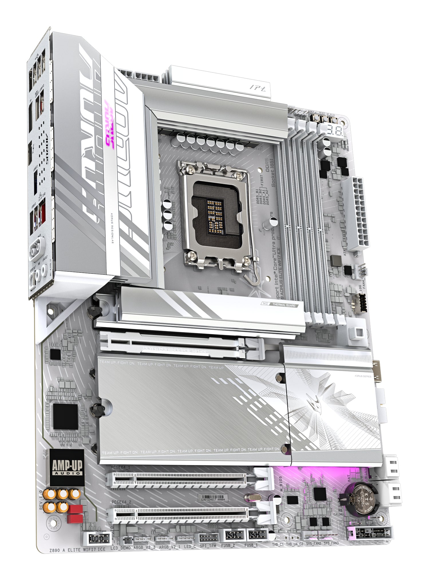 GIGABYTE Carte mère Z890 AORUS ELITE WIFI7 ICE - Prend en charge les processeurs Intel Core Ultra (Série 2), VRM à 16+1+2 phases, jusqu'à 8800MHz DDR5 (OC), 1xPCIe 5.0 + 3xPCIe 4.0, Wi-Fi 7, LAN 2.5GbE, Thunderbolt 4