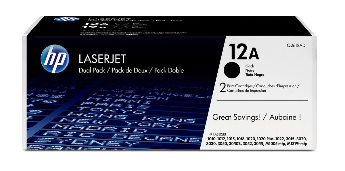 HP 12A pack de 2 toners LaserJet noir authentiques