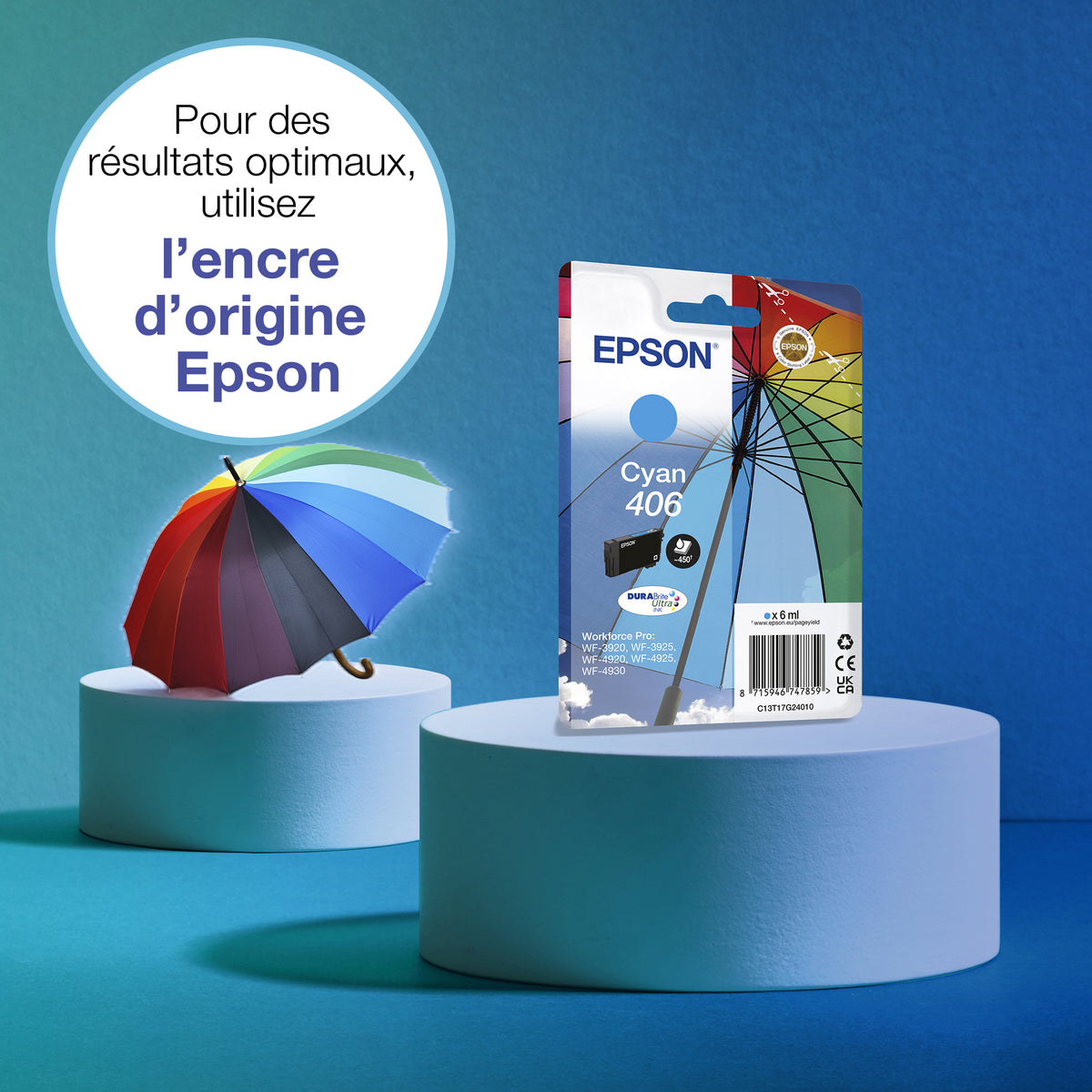 Epson Cartouche d’encre cyan DURABrite Ultra Parapluie 406