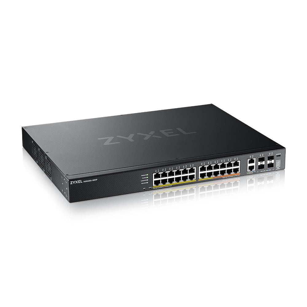 Zyxel XGS2220-30HP Switch Gigabit Ethernet L3 Géré PoE, Noir