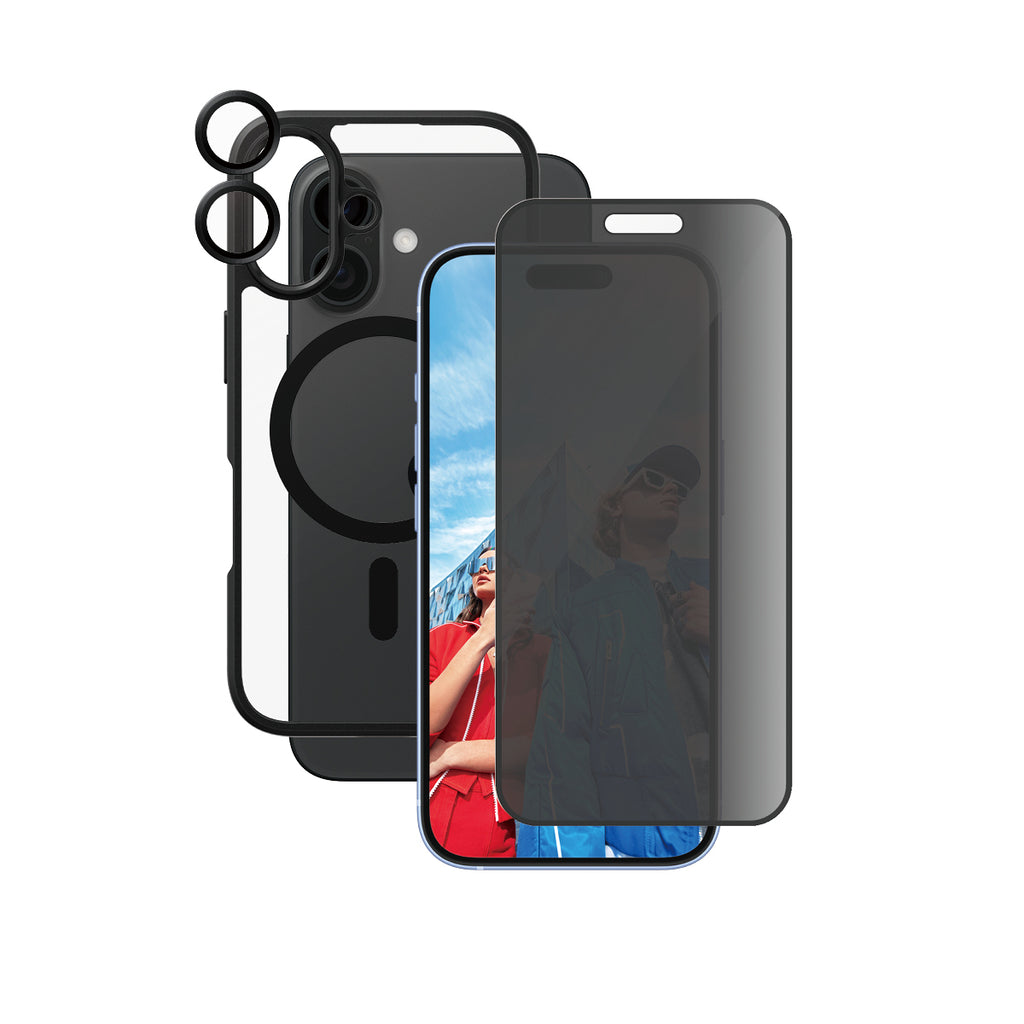PanzerGlass ® | CARE by ® Flagship 3-in-1 Privacy Bundle iPhone 16 Protection d'écran transparent Apple 1 pièce(s)