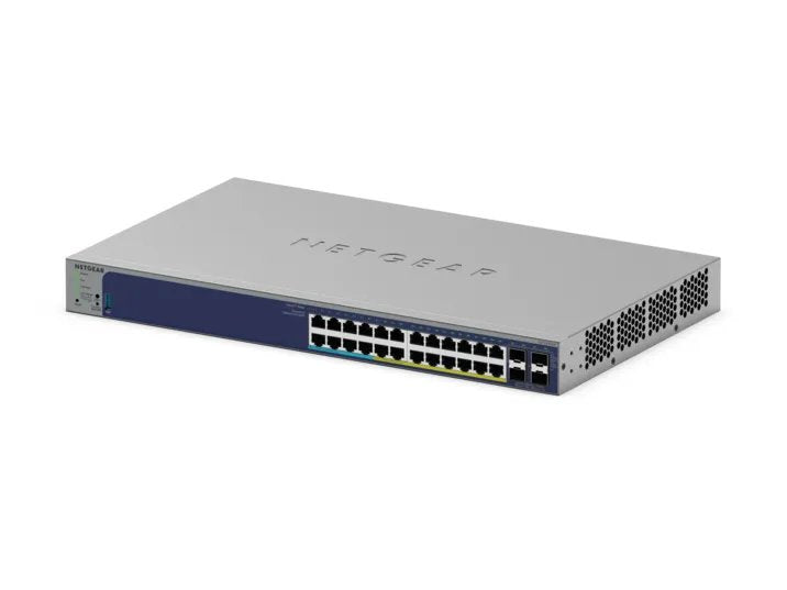 NETGEAR GS728TXUP Switch Gigabit Ethernet Géré PoE 24 Ports, Format 1U, Gris