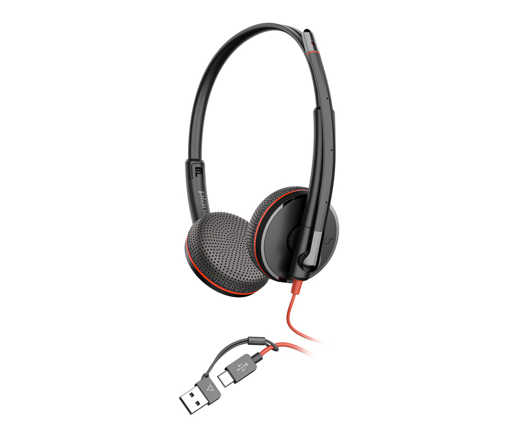 HP Poly Micro-casque Poly Blackwire 3225 stéréo USB-C + connexion 3,5 mm + adaptateur USB-C/A - vue 2