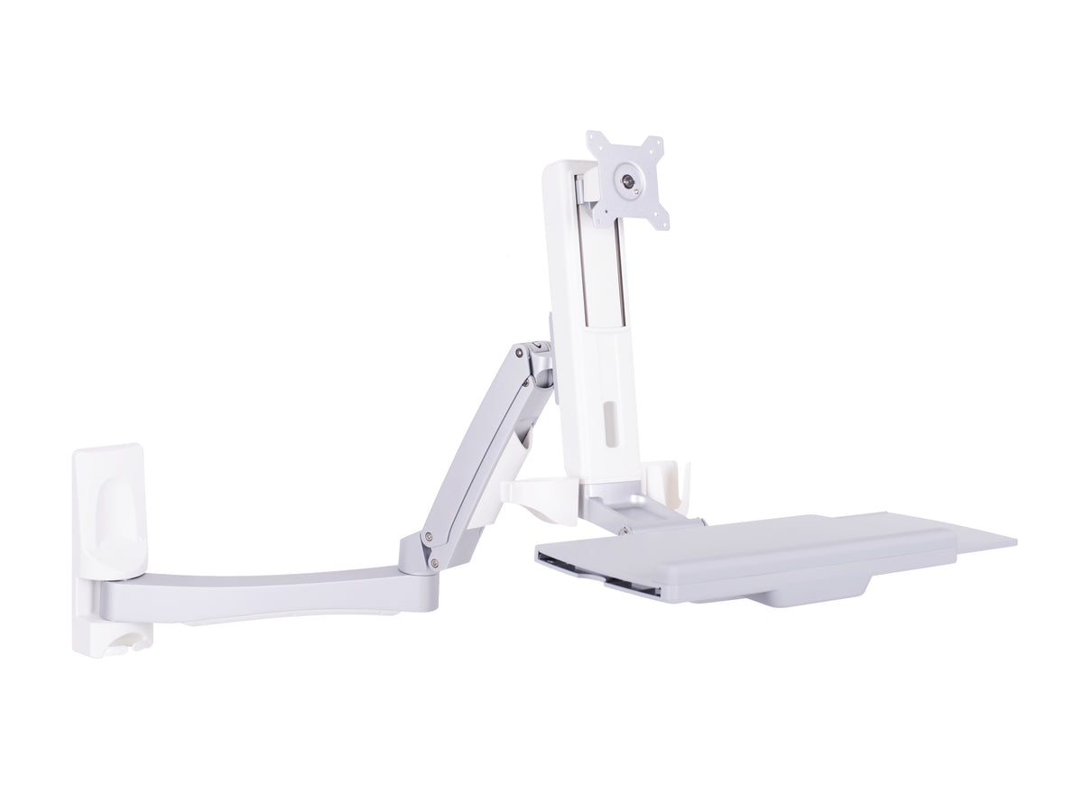Support et Équerre de Station de Travail pour PC Tout-en-un, 15" à 27", Charge 11,5 kg, Blanc