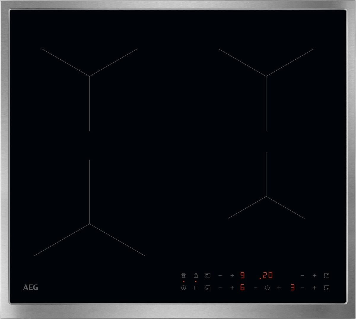 AEG TN64IA00XB Plaque à Induction Intégrée 60 cm, 4 Zones, Noir