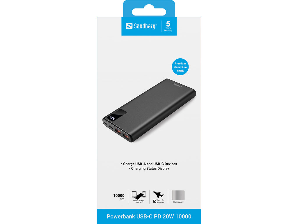 Sandberg 420-58 banque d'alimentation électrique 10000 mAh Noir
