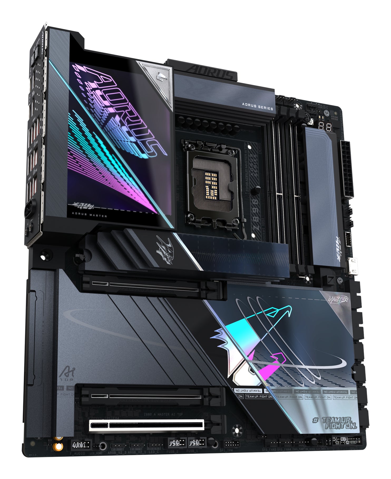 GIGABYTE Z890 AORUS MASTER AI TOP Carte Mère - Prend en charge les processeurs Intel Core Ultra (Série 2), VRM 20+1+2 phases, jusqu'à 9500MHz DDR5 (OC), PCIe 5.0 M.2, Wi-Fi 7, Thunderbolt 4