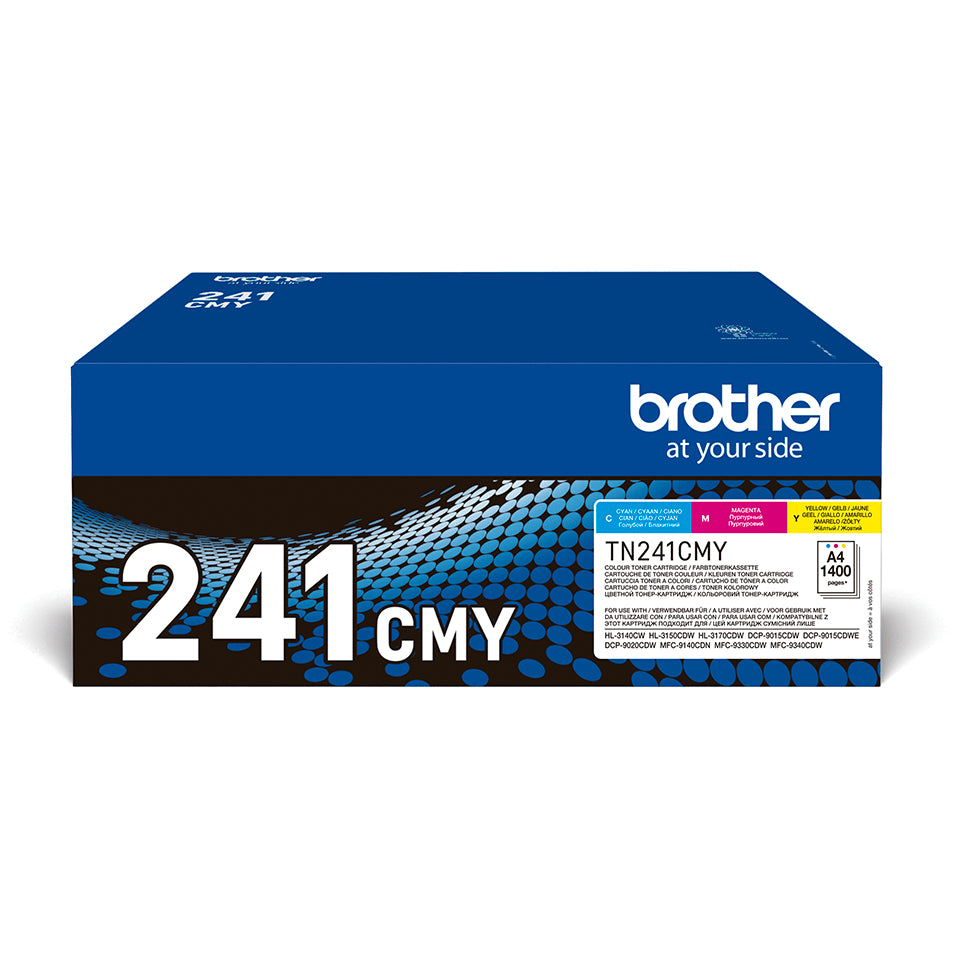 Brother TN-241CMY Pack de 3 Cartouches de Toner Originales Cyan, Magenta, Jaune