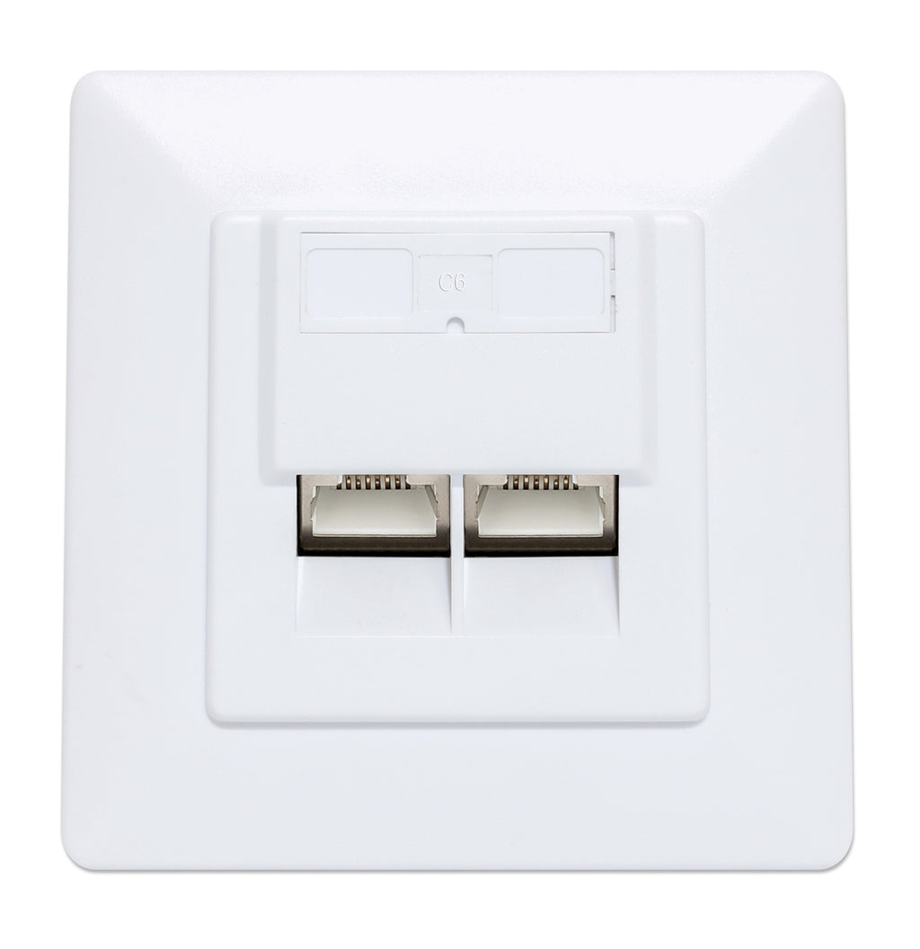 Intellinet 771900 Prise de Courant 2 x RJ-45, Blanc