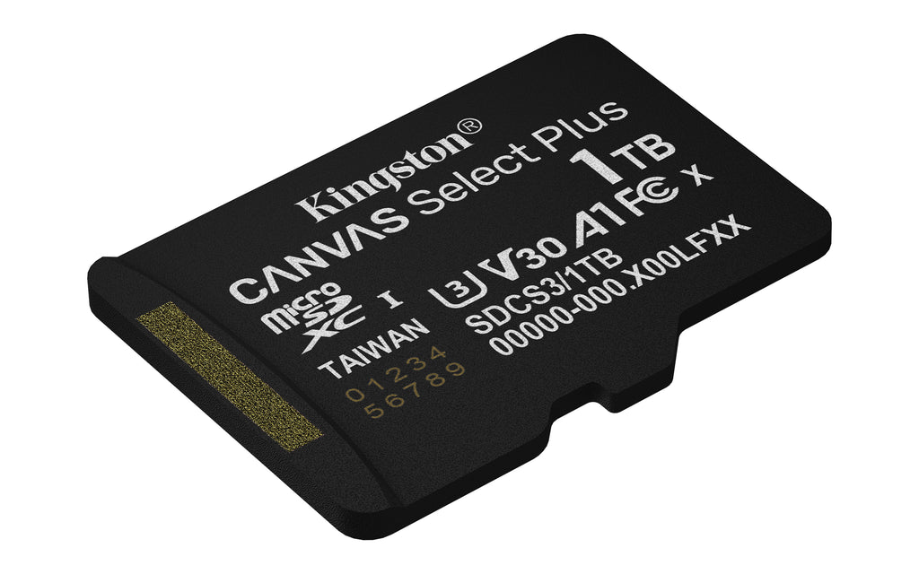 Kingston Technology 1TB microSDXC Canvas Select Plus Gen3 150MB/s A1 (Adaptateur SD inclus)