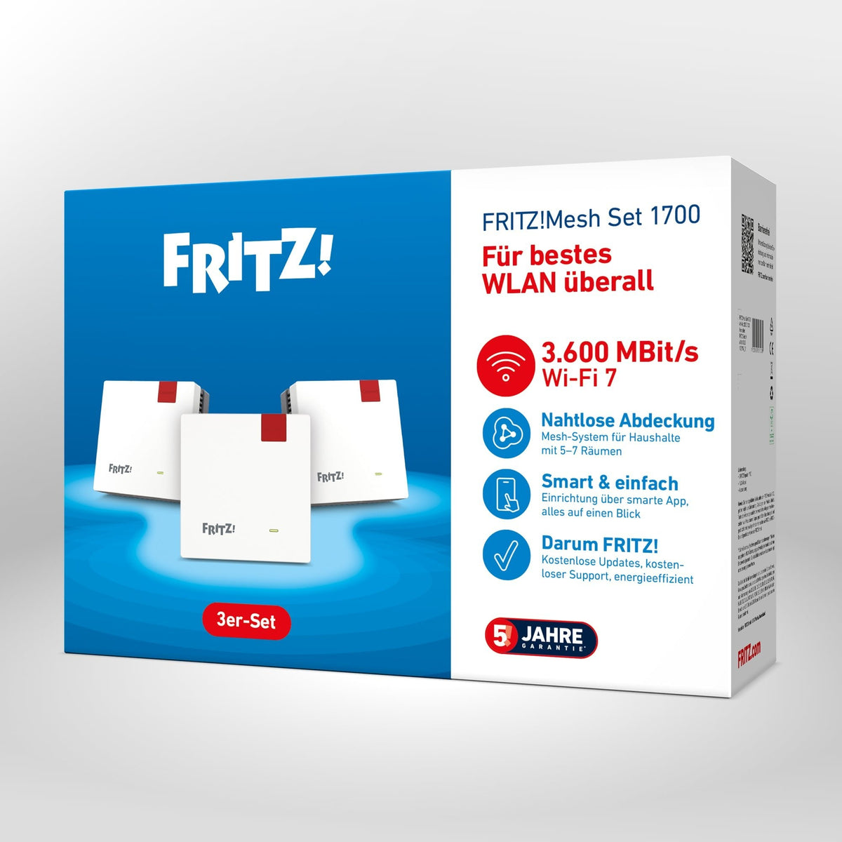 Mesh Set 20003133 système Wi-Fi maillé Bi-bande (2,4 GHz / 5 GHz) Wi-Fi 7 (802.11be) Blanc 1 Interne
