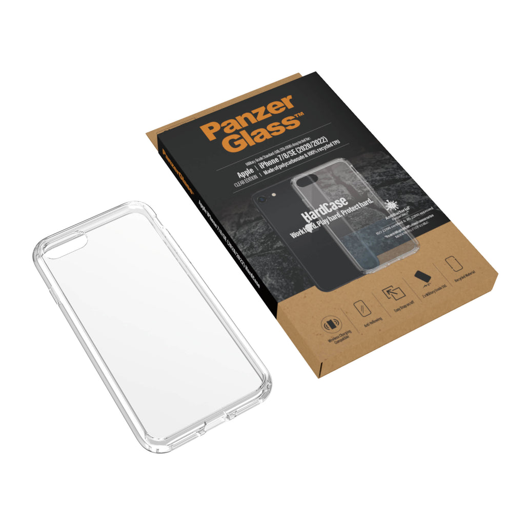 PanzerGlass HardCase pour iPhone SE (2020/2022), iPhone 7 et iPhone 8, Coque de Protection Transparente