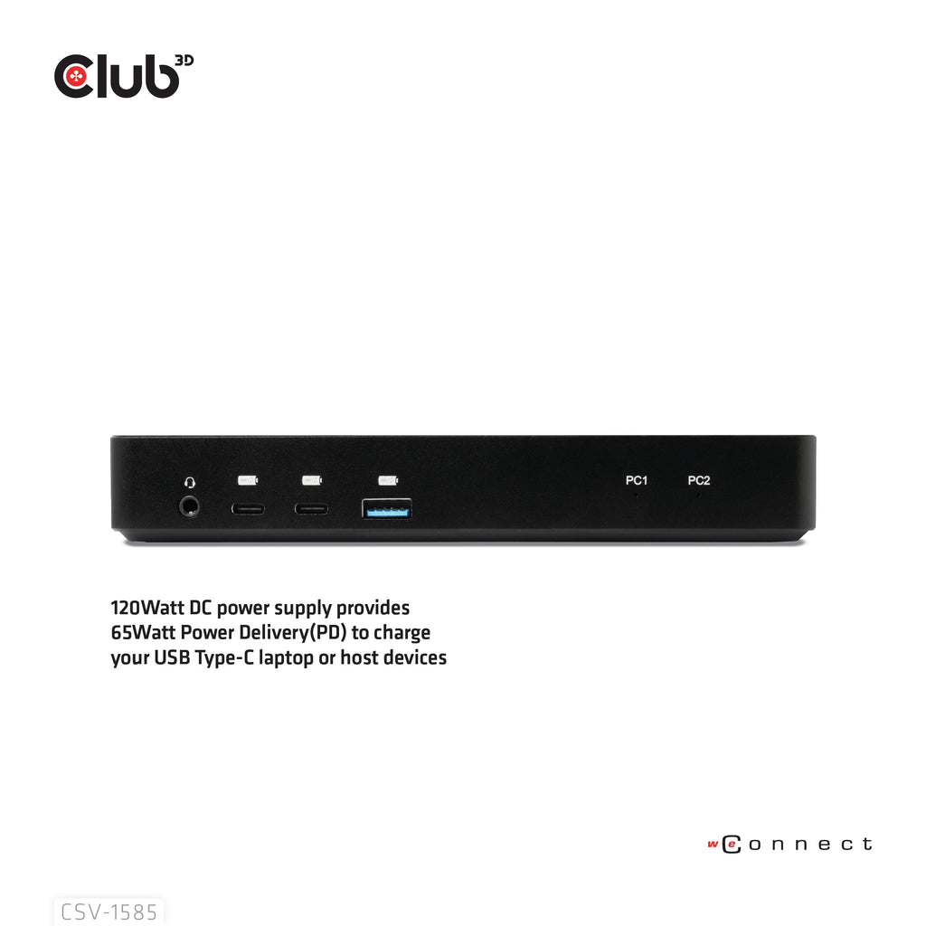 CLUB3D CSV-1585 commutateur écran, clavier et souris Noir