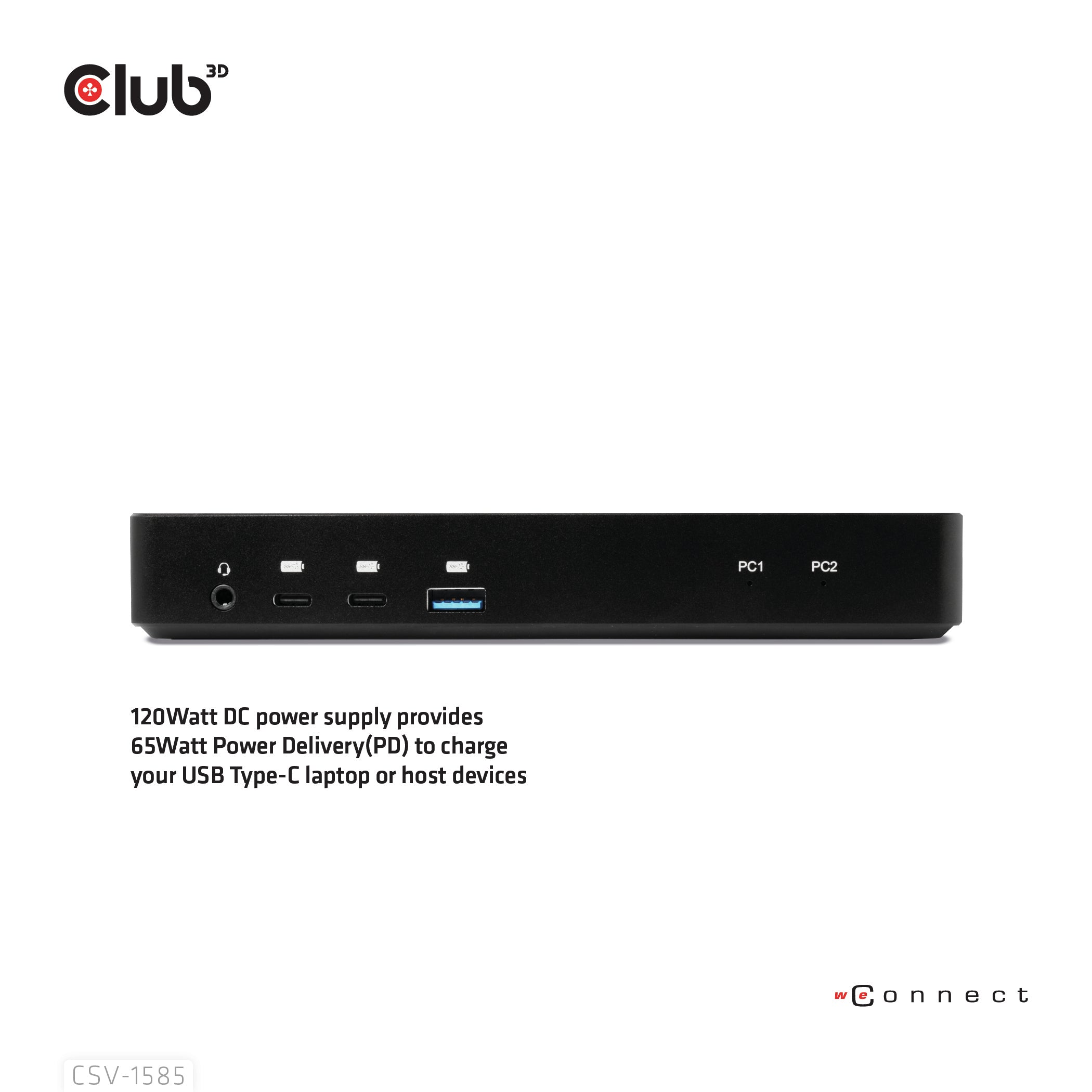 CLUB3D CSV-1585 commutateur écran, clavier et souris Noir