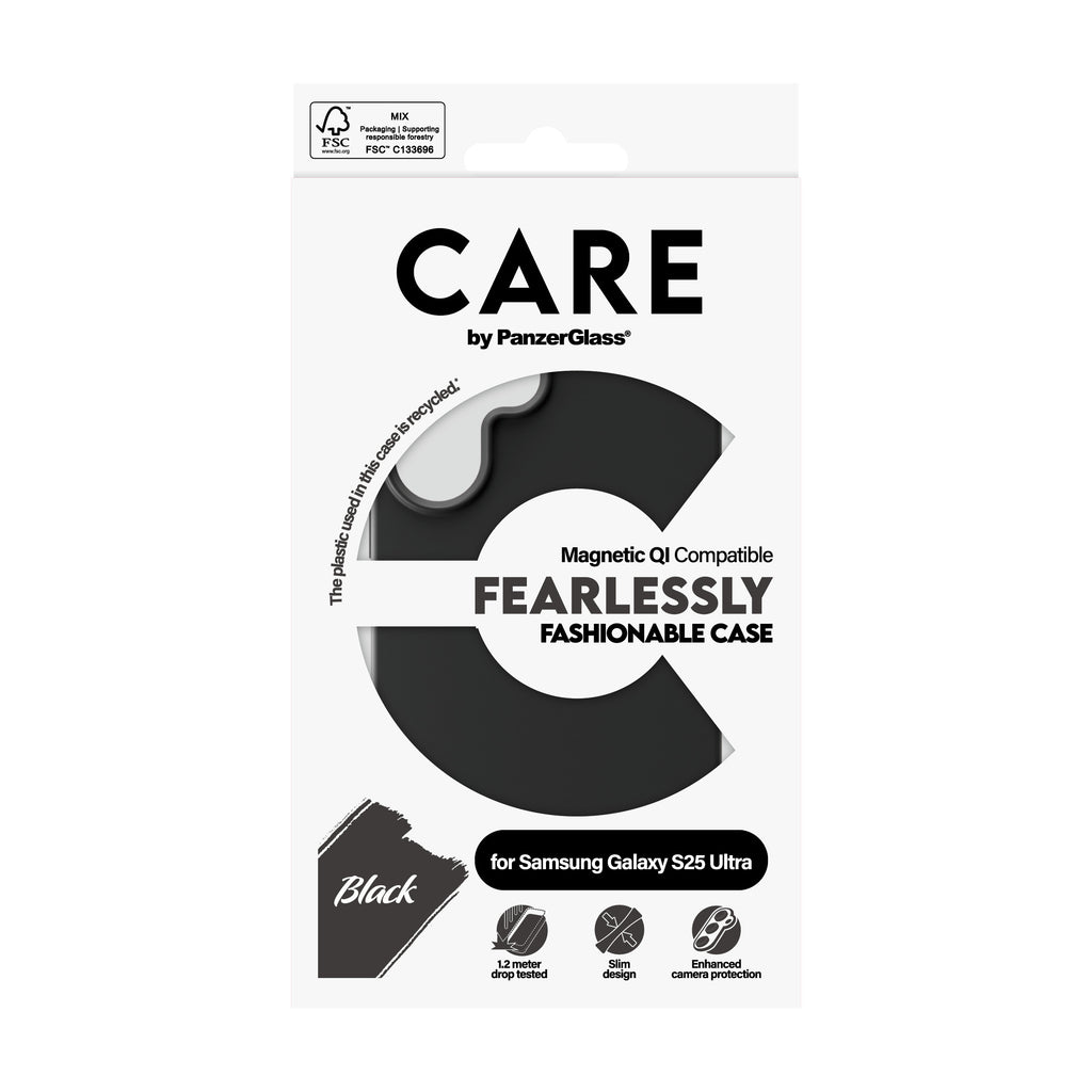 PanzerGlass PanzerGlass CARE™ by ® Case Black w. Qi Compatible Samsung Galaxy S25 Ultra coque de protection pour téléphones portables Housse Noir