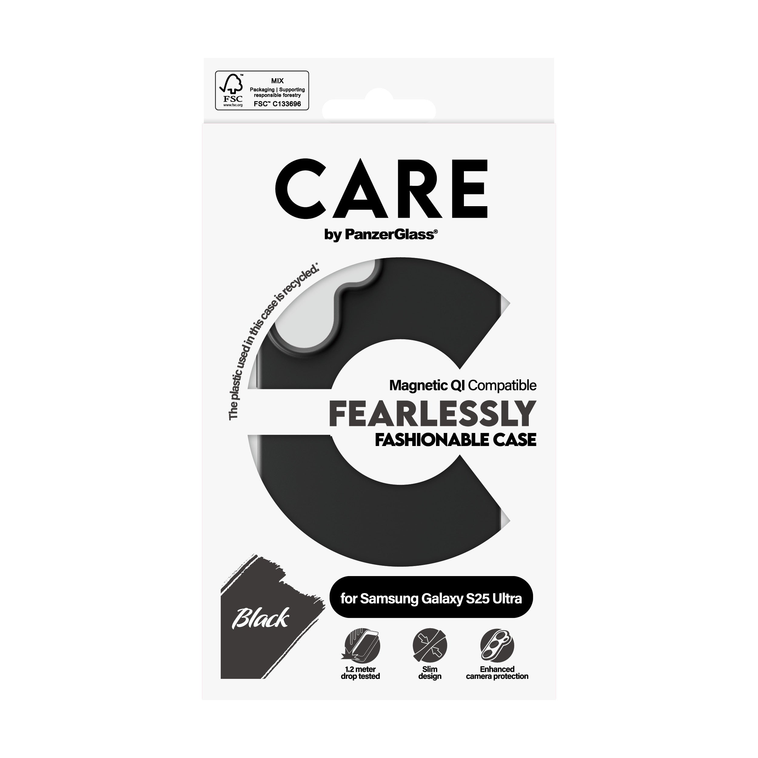 PanzerGlass PanzerGlass CARE™ by ® Case Black w. Qi Compatible Samsung Galaxy S25 Ultra coque de protection pour téléphones portables Housse Noir