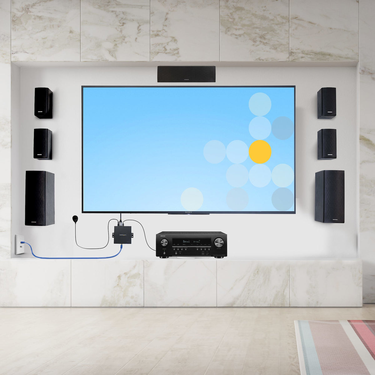 StarTech.com Extendeur HDMI 4K sur Câble CAT5/CAT6, Prolongateur Vidéo 4K 60Hz HDR jusqu'à 70m avec Sortie S/PDIF
