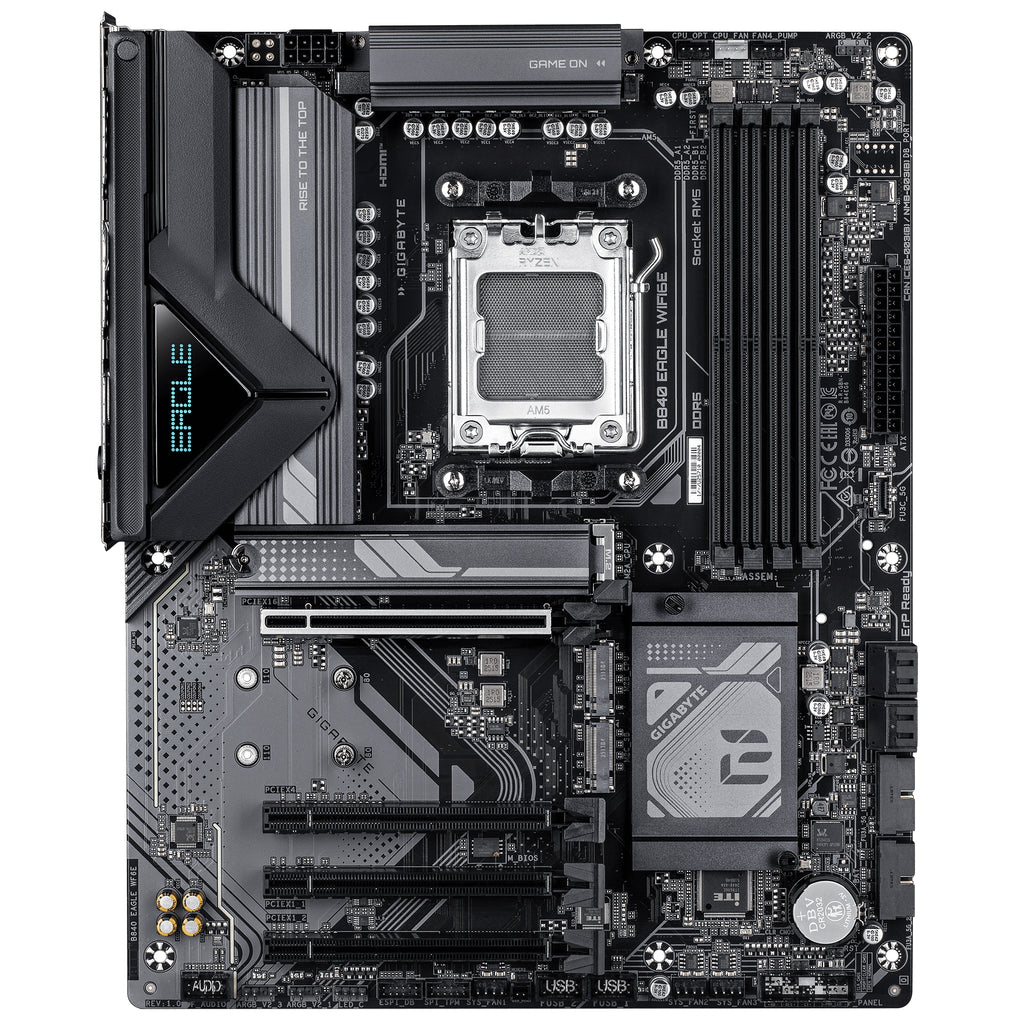 GIGABYTE B840 EAGLE WIFI6E Carte Mère AMD Ryzen 9000, DDR5 8200MHz (O.C), Wi-Fi 6E, LAN 2.5GbE
