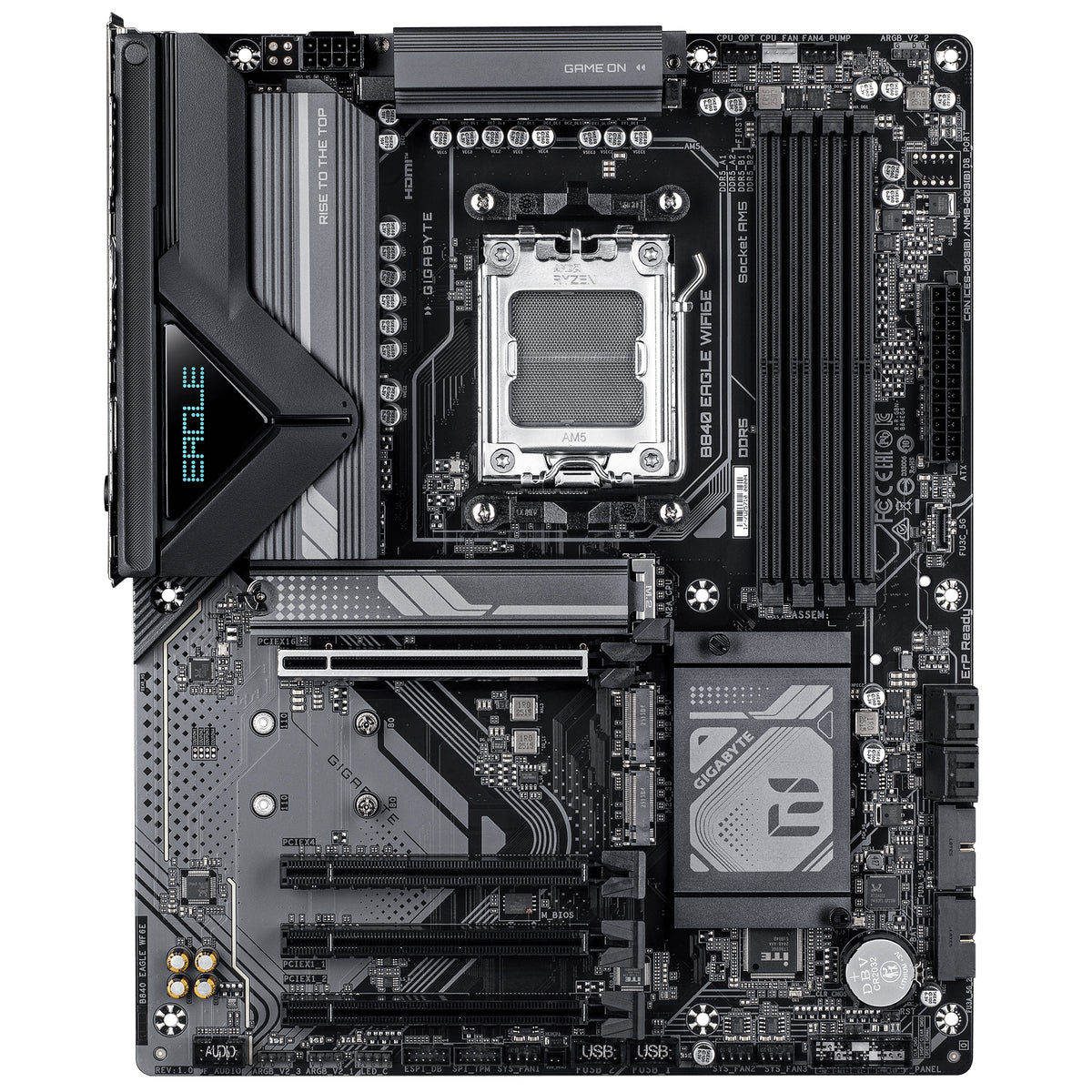 GIGABYTE B840 EAGLE WIFI6E Carte Mère AMD Ryzen 9000, DDR5 8200MHz (O.C), Wi-Fi 6E, LAN 2.5GbE