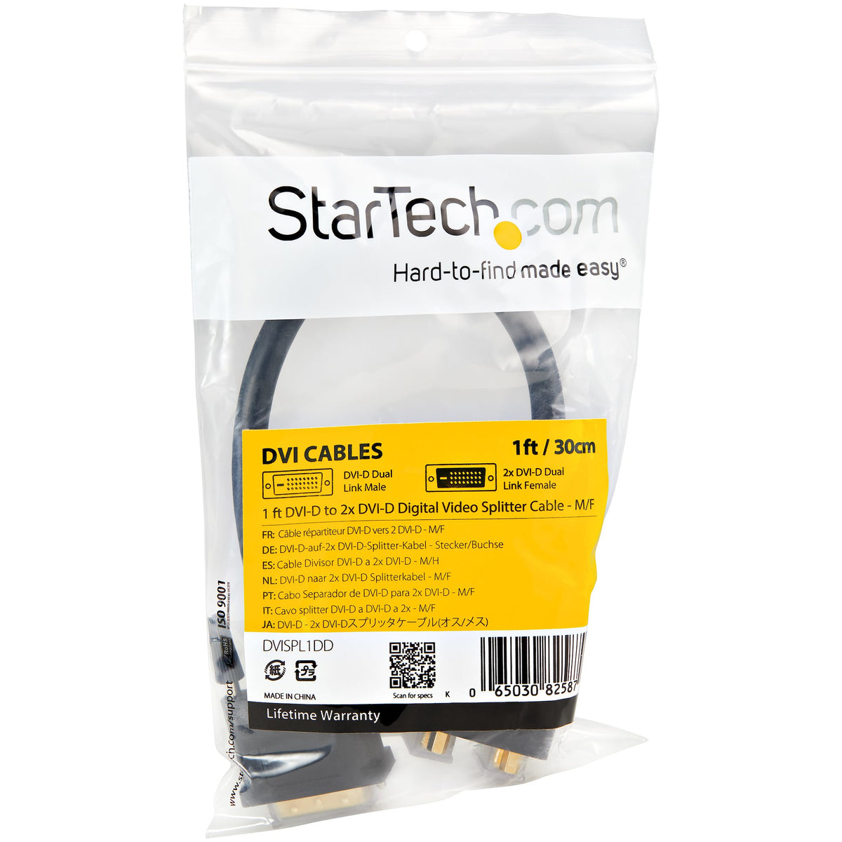 StarTech.com Câble Répartiteur en Y DVI-D vers 2x DVI-D, 30 cm, M/F