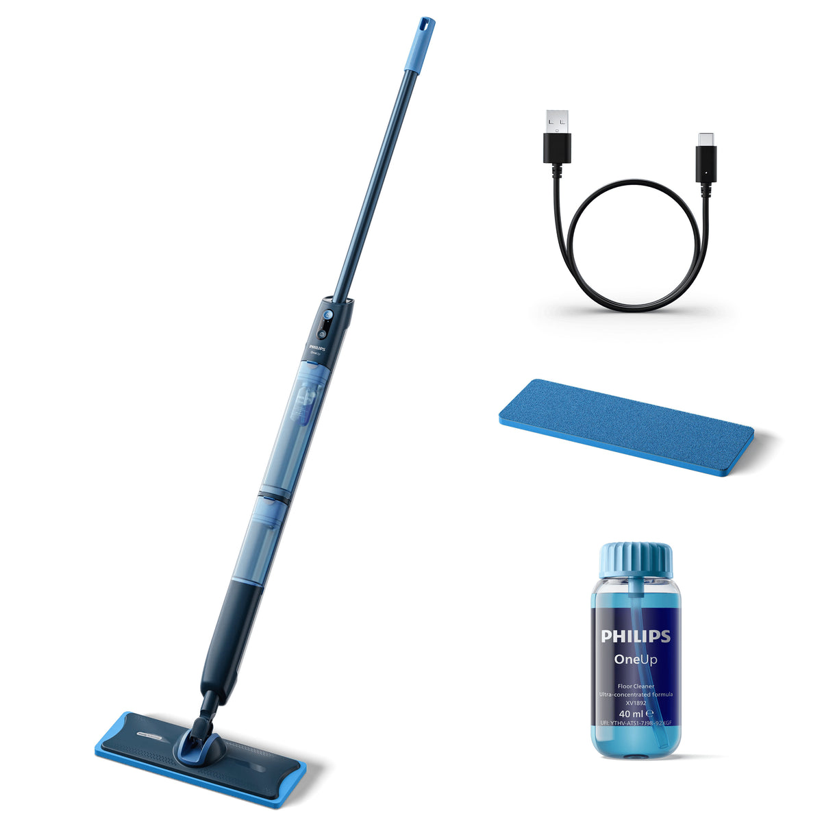 Philips 5000 series XV5113/01 aspirateur balai et balai électrique Batterie Humide Sans sac Bleu 2 Ah