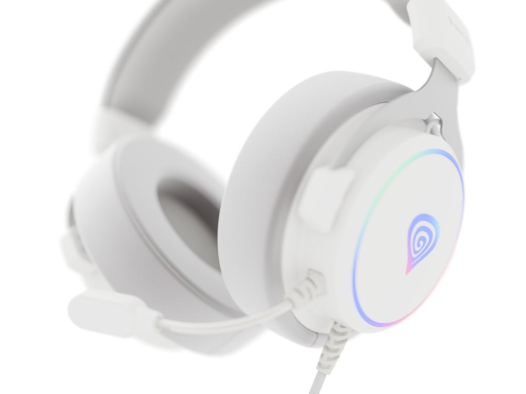 GENESIS Neon 764 Casque Avec fil Arceau Gaming USB Type-A Blanc - vue 6