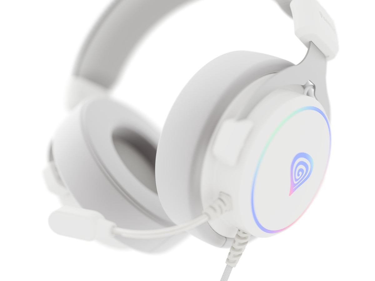 GENESIS Neon 764 Casque Avec fil Arceau Gaming USB Type-A Blanc - vue 6