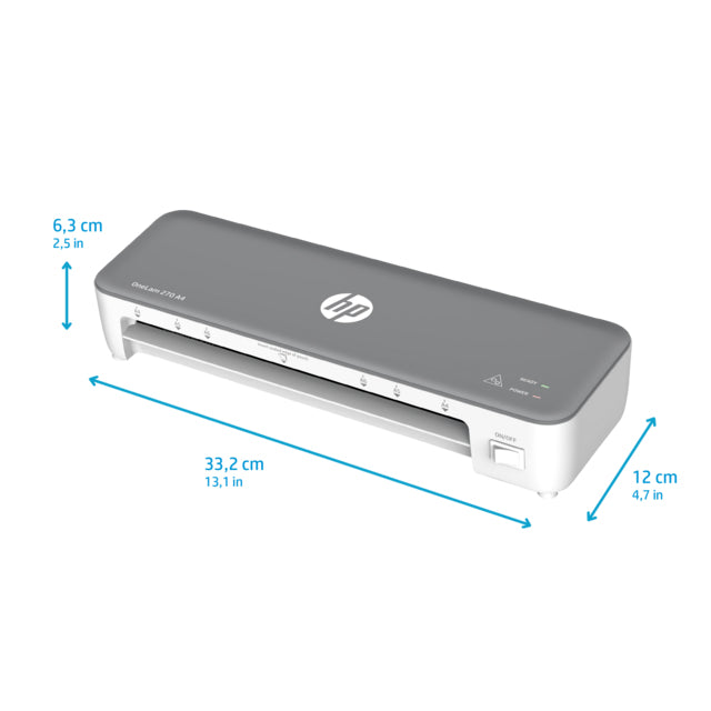 HP OneLam 270 A4 Laminoir à chaud, 270 mm/min, Gris et Blanc