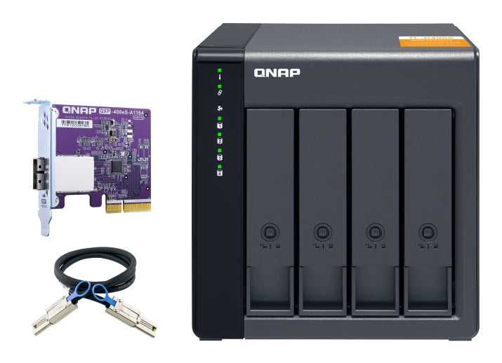 QNAP TL-D400S Boîtier de disques de stockage Boîtier disque dur/SSD Noir, Gris 2.5/3.5" - vue 2