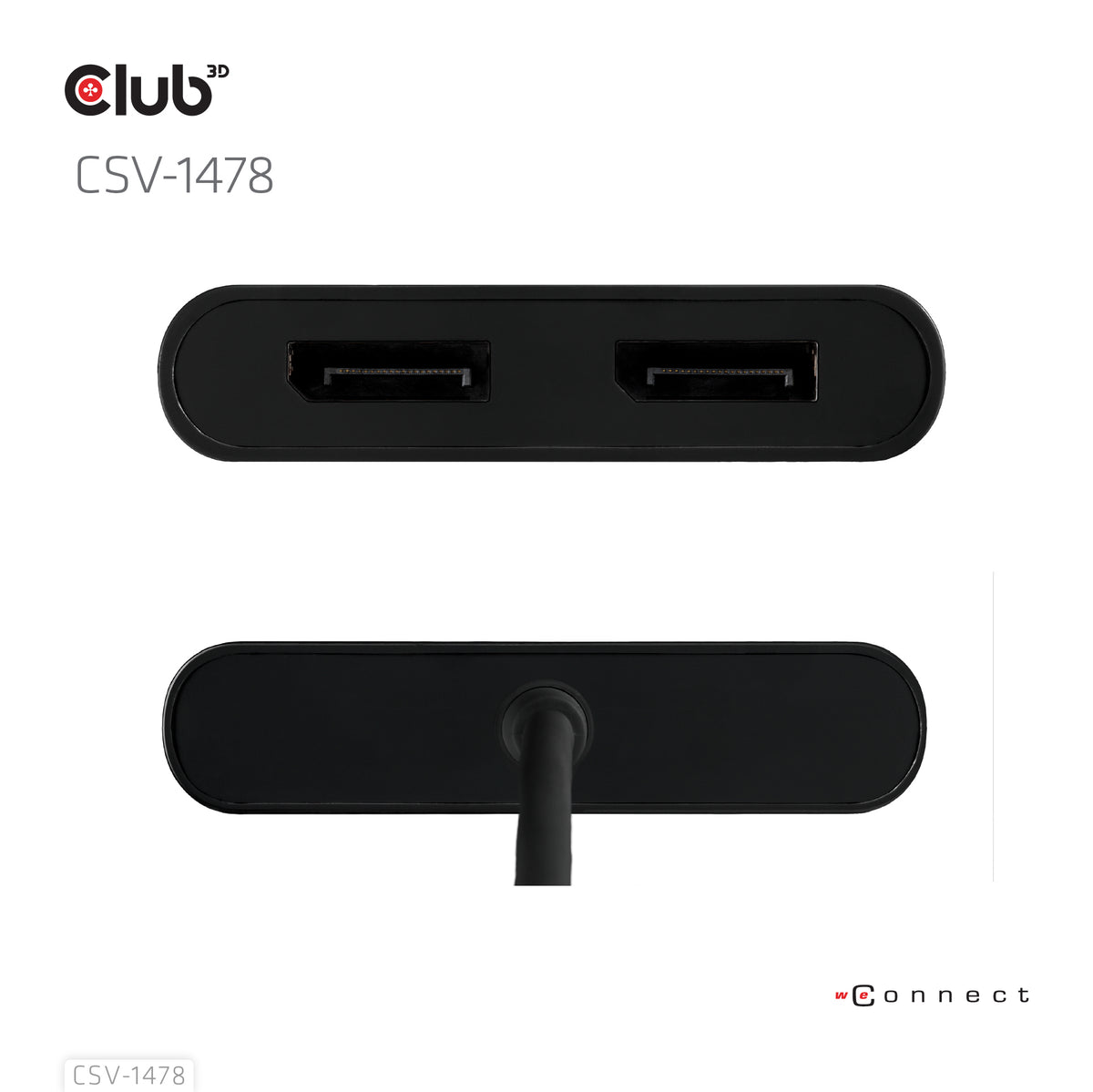 CLUB3D CSV-1478 Répartiteur Vidéo USB Type-C vers 2x DisplayPort 4K UHD