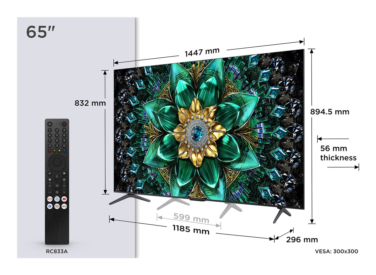 TCL Q6C 65Q6C TV 165,1 cm (65") 4K Ultra HD Smart TV Wifi Métallique