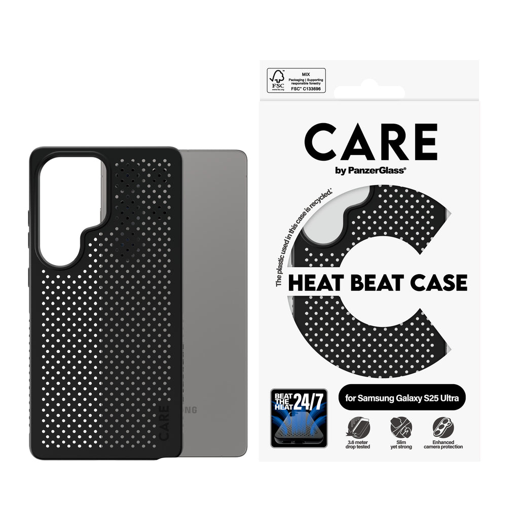 PanzerGlass PanzerGlass CARE™ by ® Case Heat Beat Samsung Galaxy S25 Ultra coque de protection pour téléphones portables Housse Noir
