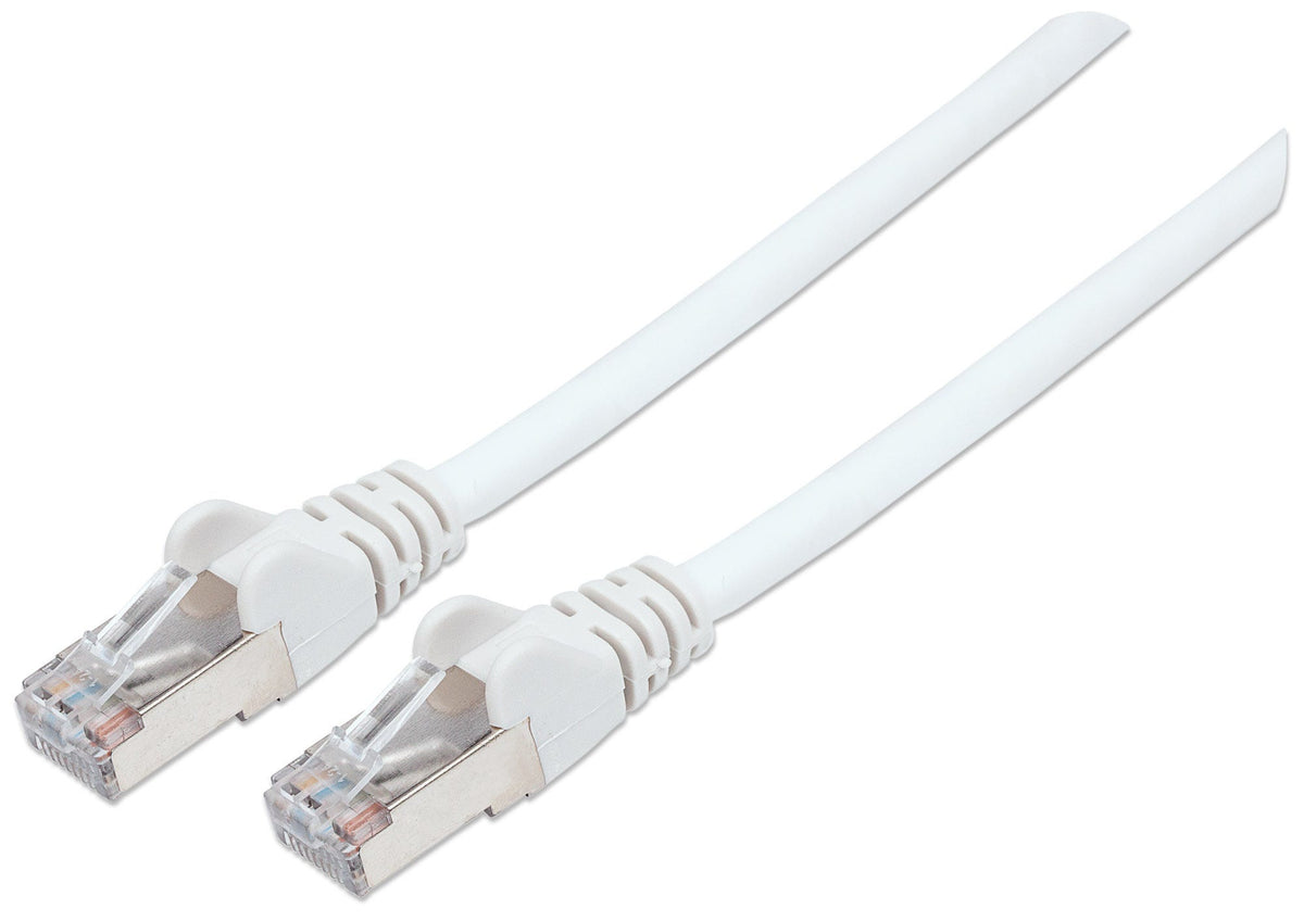 Intellinet Câble patch réseau, Cat6, 0,5 m, blanc, cuivre, S/FTP, LSOH/LSZH, PVC, RJ45, contacts plaqués or, anti-accroc
