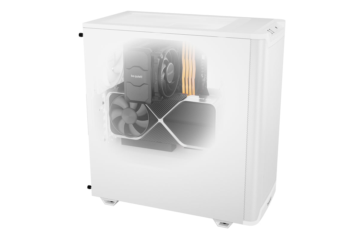be quiet! Pure Base 501 Blanc | Boîtier PC , Mini ATX / Micro ATX / ATX, 2 ventilateurs Pure Wings 3 140 mm PWM