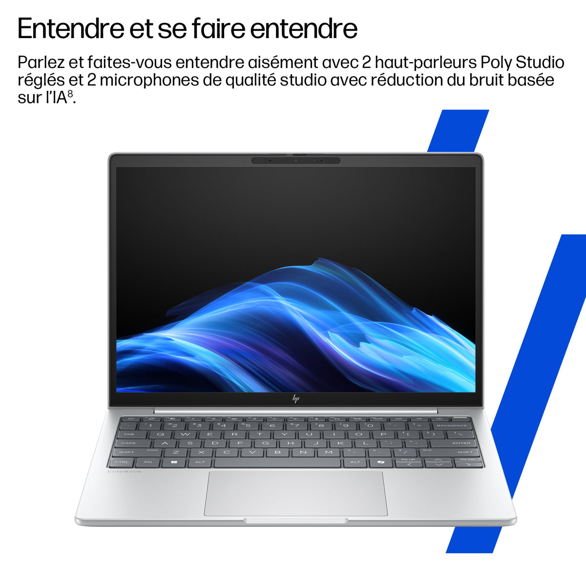 HP EliteBook 8 G1i AI Intel Core Ultra 5 225U Ordinateur portable 35,6 cm (14") WUXGA 32 Go DDR5-SDRAM 512 Go SSD Wi-Fi 7 (802.11be) Windows 11 Pro AI PC Argent - vue 4